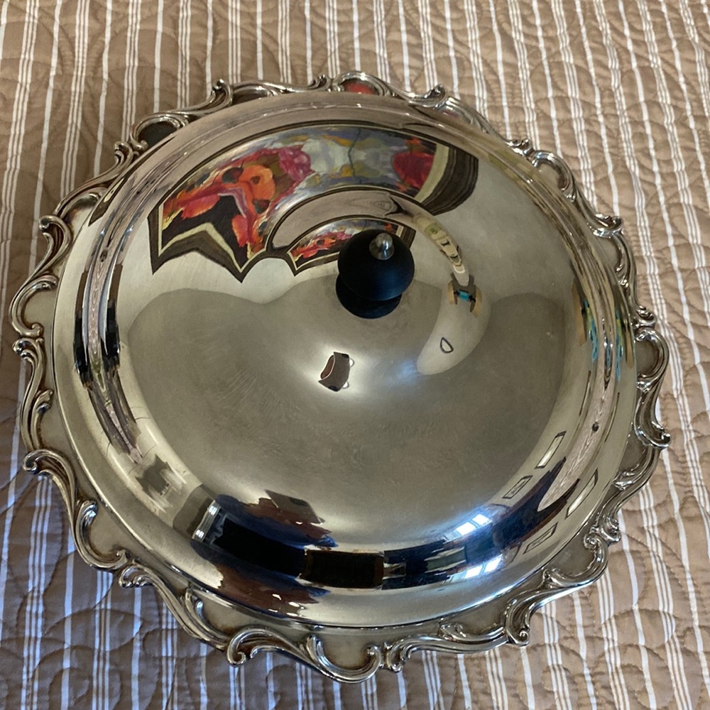 Vintage Silver Plated Footed Covered Dish!